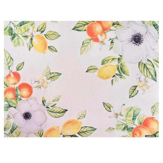 Individual de uso diario “flores con limones y naranjas”