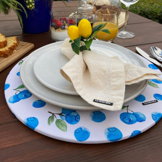 Servilleta lino con deshilado en "crudo"