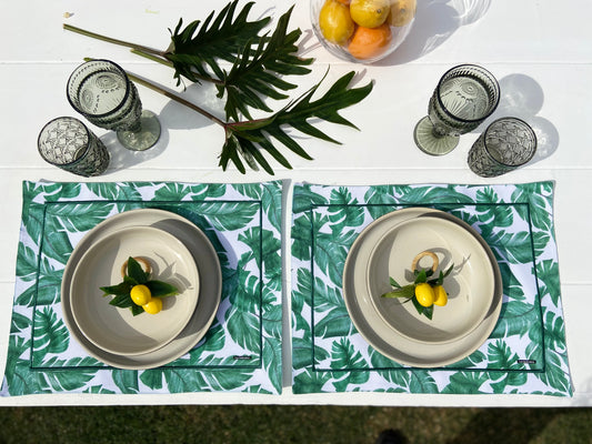 Mantel individual “hojas tropicales”